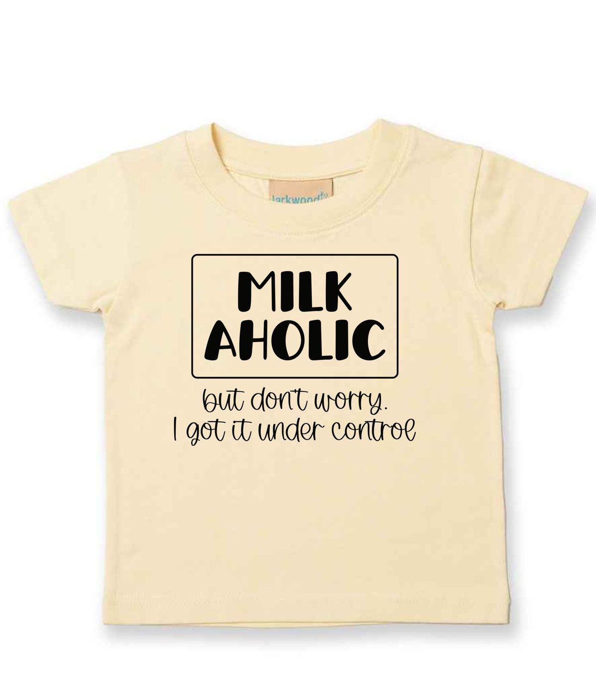 MILK AHOLIC but Don't Worry. I Got It Under Control t-shirt in pale yellow
