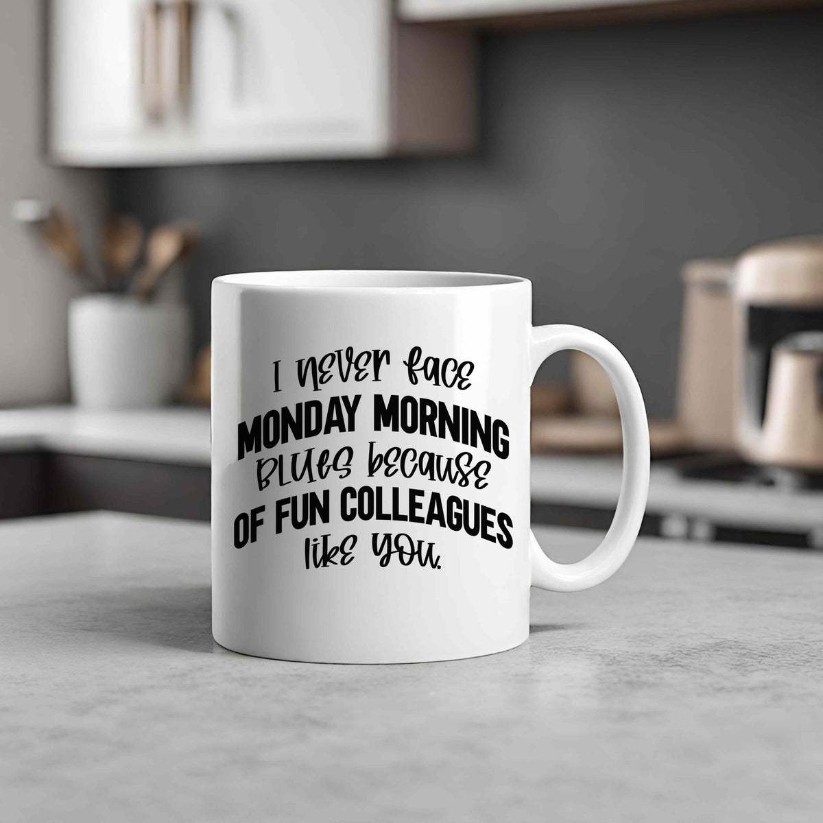 Monday Morning Blues Fun Colleagues standard mug in white