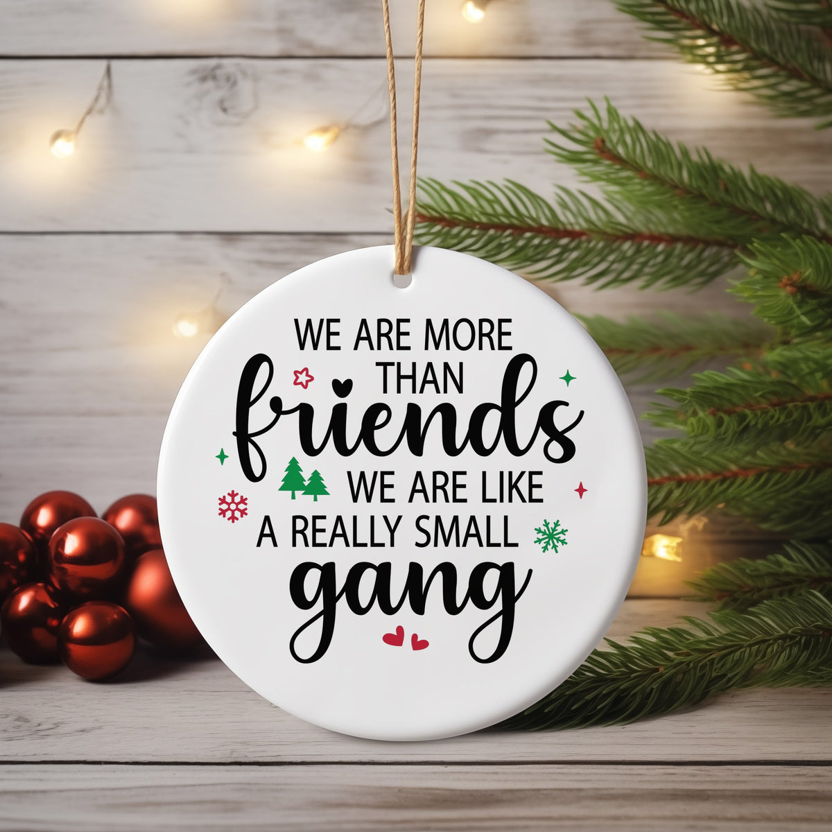 More Than Friends Gang ceramic hanging decoration in standard