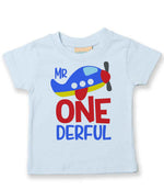 Mr One Derful t-shirt in pale blue
