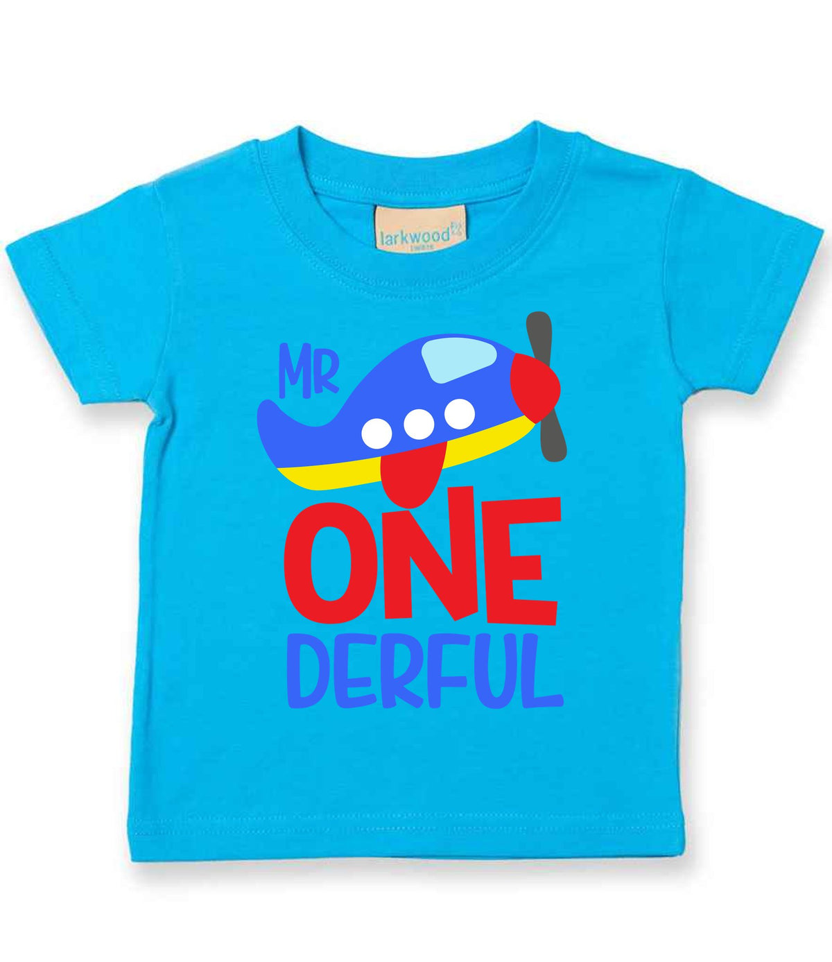 Mr One Derful t-shirt in turquoise blue