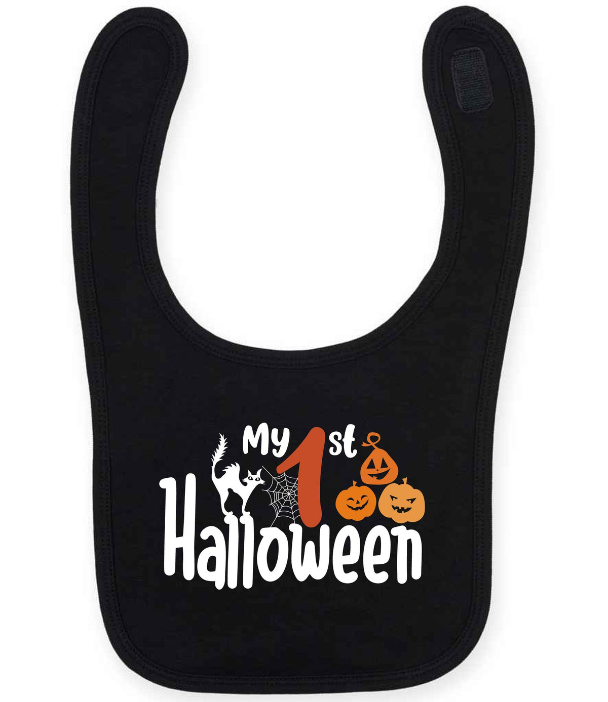 My 1st Halloween larkwood baby/toddler bib in black