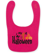 My 1st Halloween larkwood baby/toddler bib in fuchsia