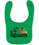 My 1st Halloween larkwood baby/toddler bib in kelly green