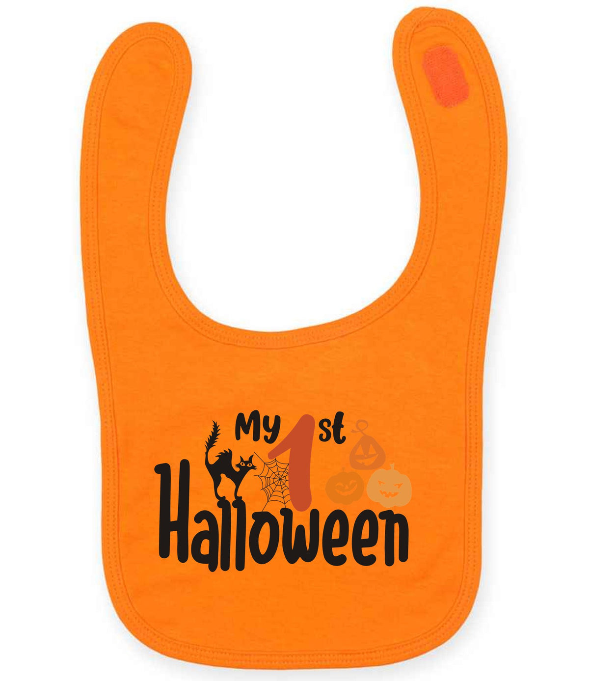 My 1st Halloween larkwood baby/toddler bib in orange