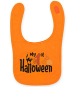 My 1st Halloween larkwood baby/toddler bib in orange