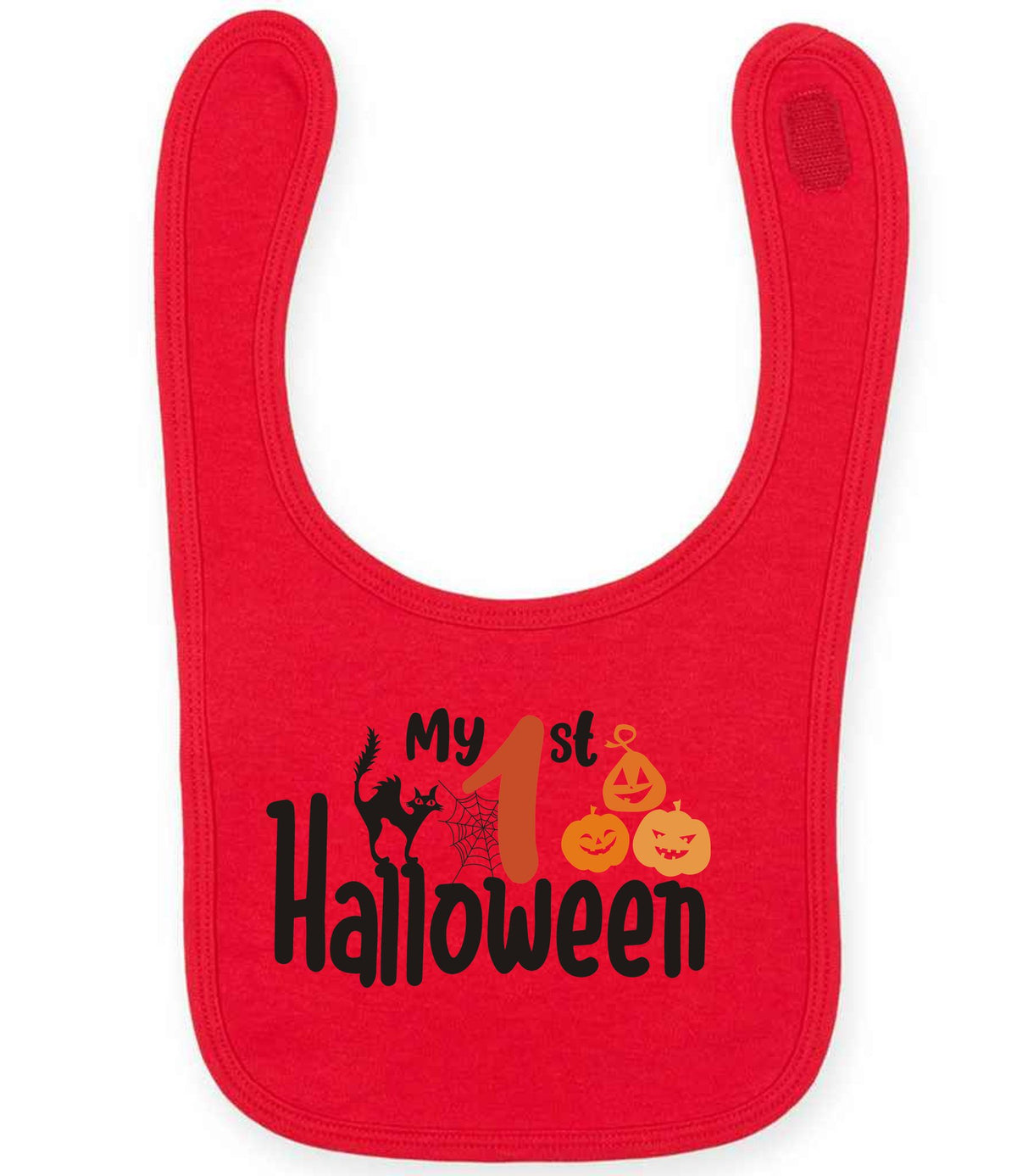 My 1st Halloween larkwood baby/toddler bib in red