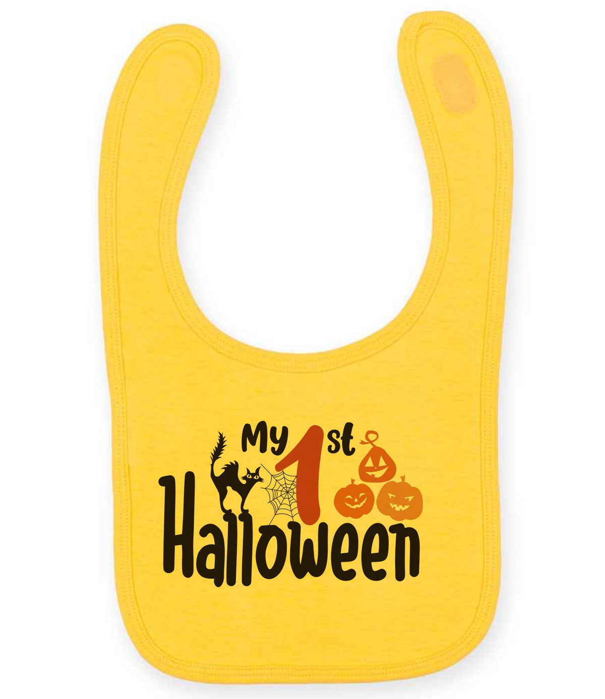 My 1st Halloween larkwood baby/toddler bib in sunflower