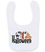 My 1st Halloween larkwood baby/toddler bib in white