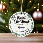 Customisable My First Christmas as a – Ceramic Hanging Decoration, personalised with your own text