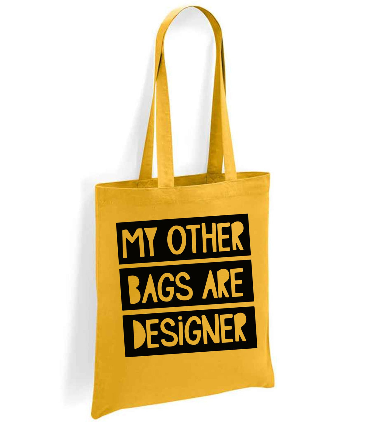 My Other Bags Are Designer tote bag in mustard