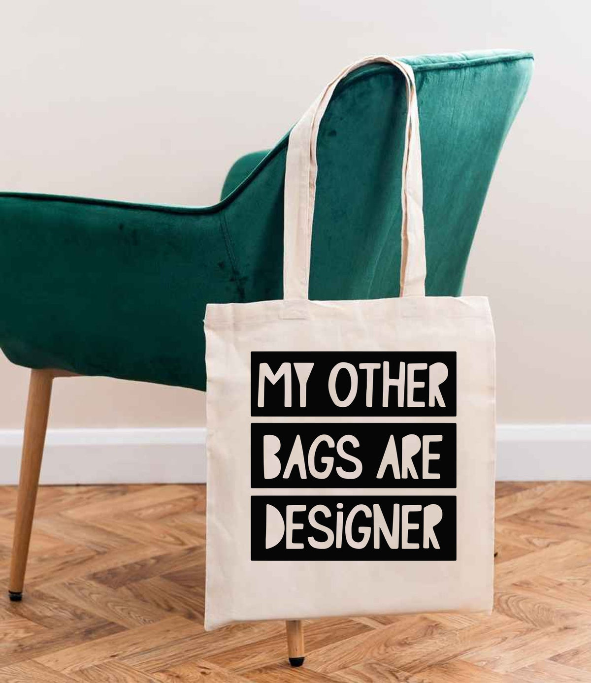 My Other Bags Are Designer tote bag in natural