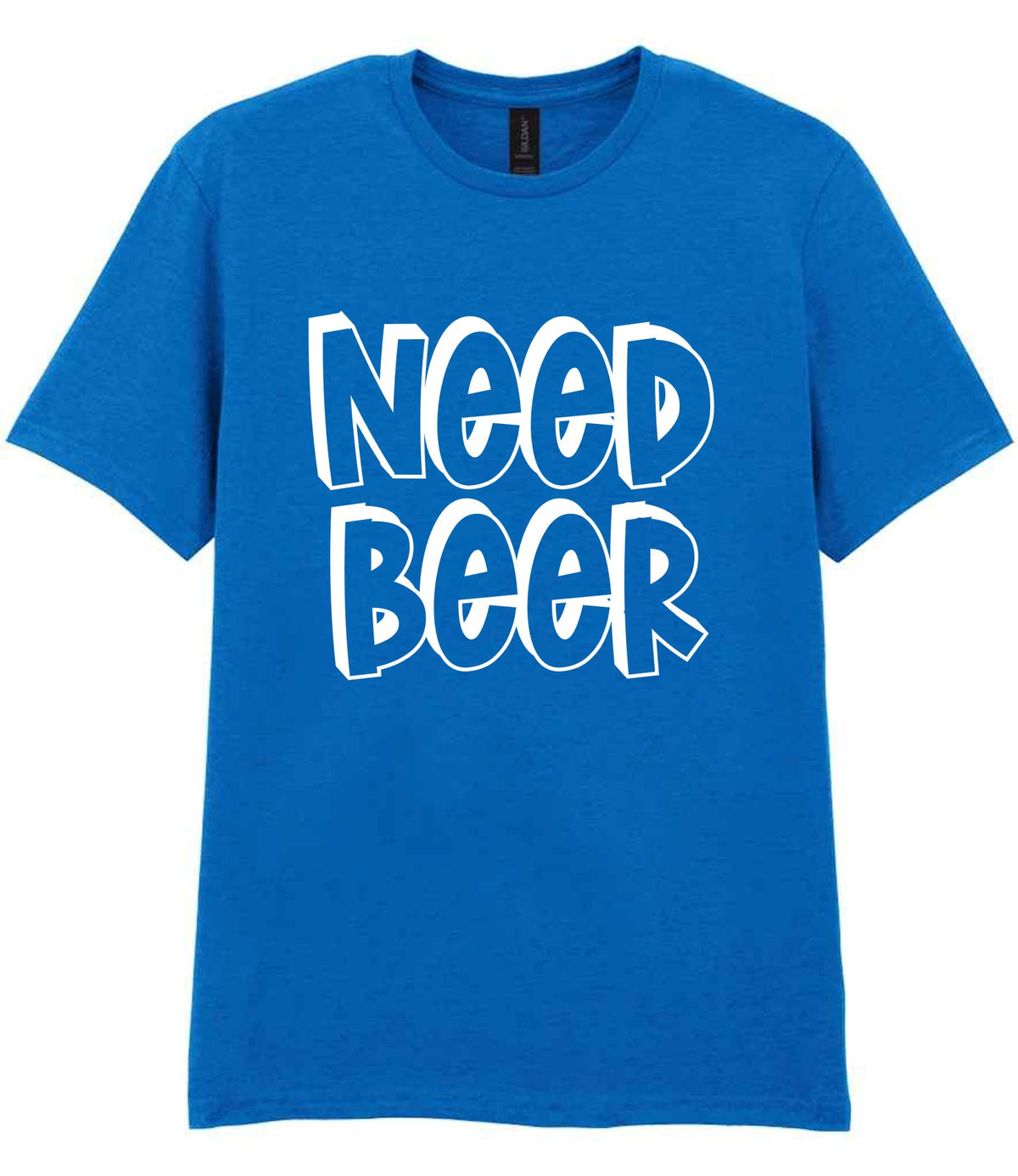Need Beer t-shirt in royal blue