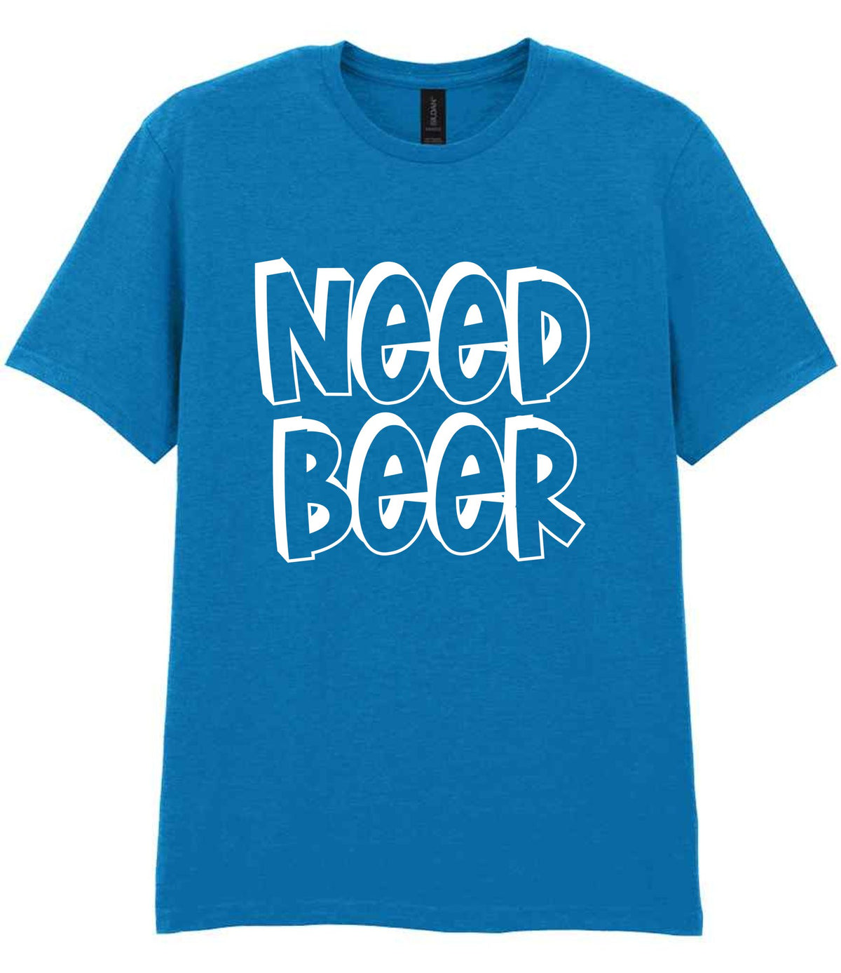 Need Beer t-shirt in sapphire blue