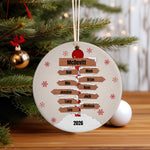 North Pole 10 – Ceramic Hanging Decoration, personalised with your own text