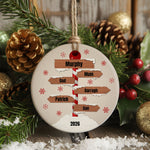 North Pole 5 – Ceramic Hanging Decoration, personalised with your own text