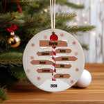 North Pole 7 – Ceramic Hanging Decoration, personalised with your own text