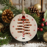 North Pole 9 – Ceramic Hanging Decoration, personalised with your own text