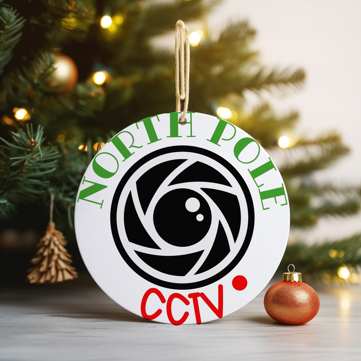 North Pole Cctv ceramic hanging decoration in standard