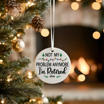 NOT MY PROBLEM ANYMORE I'm Retired – Ceramic Hanging Decoration, personalised with your own text