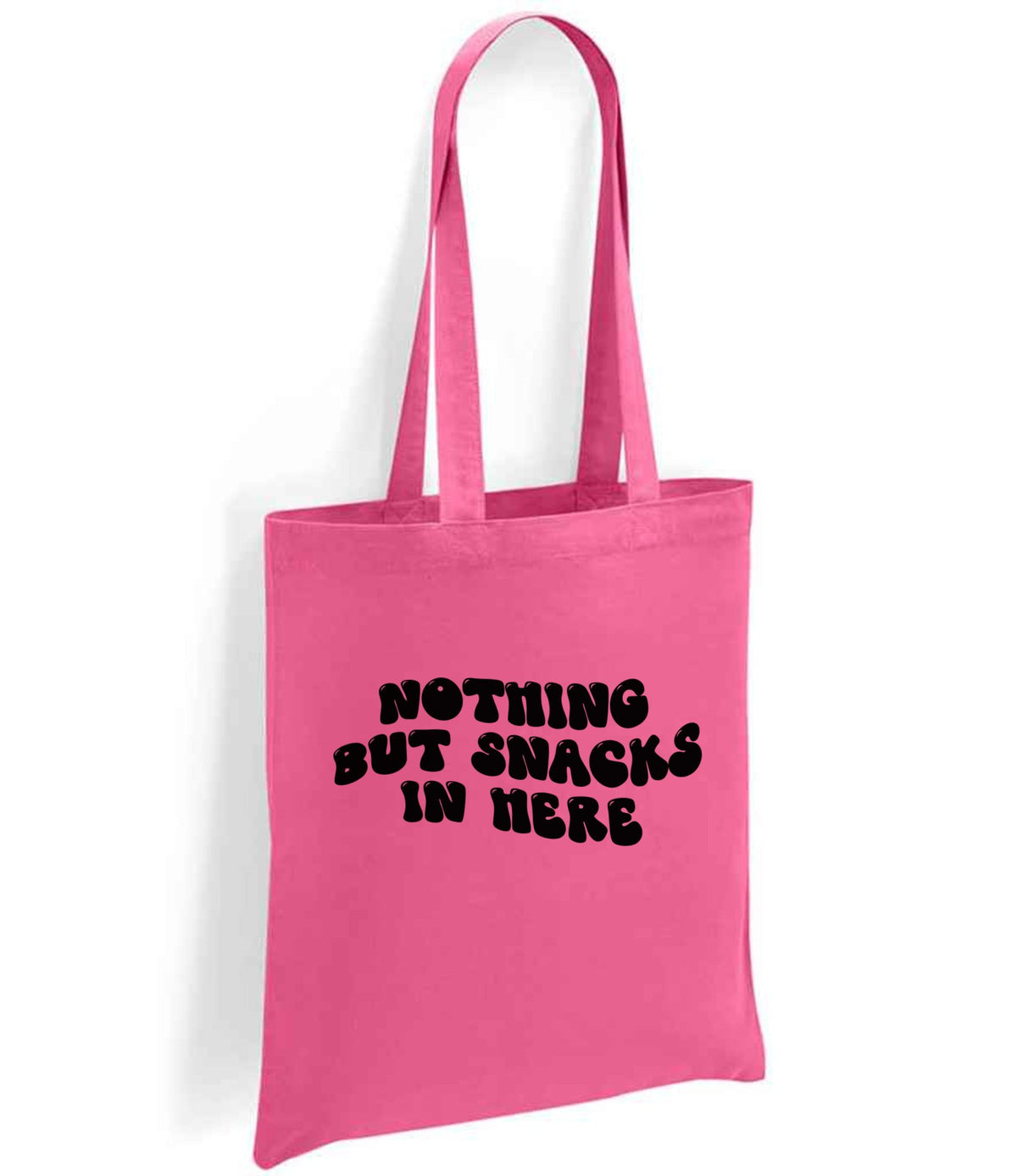 Nothing but Snacks in Here tote bag in fuchsia