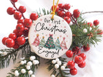 Our First Christmas Engaged 2025 hanging decoration in standard
