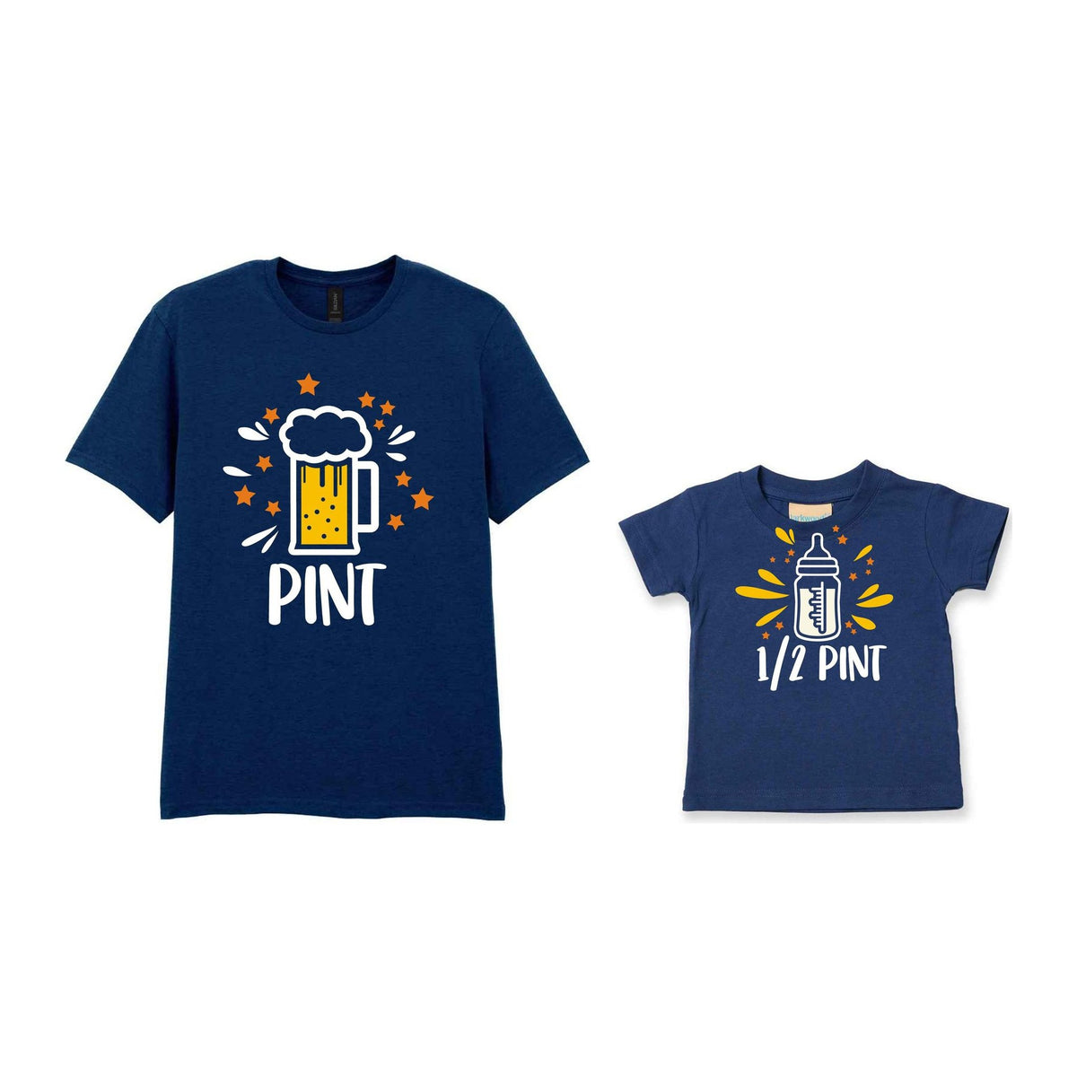 Pint & Half Pint Matching Set for Dad and Baby – Matching Outfits in Navy
