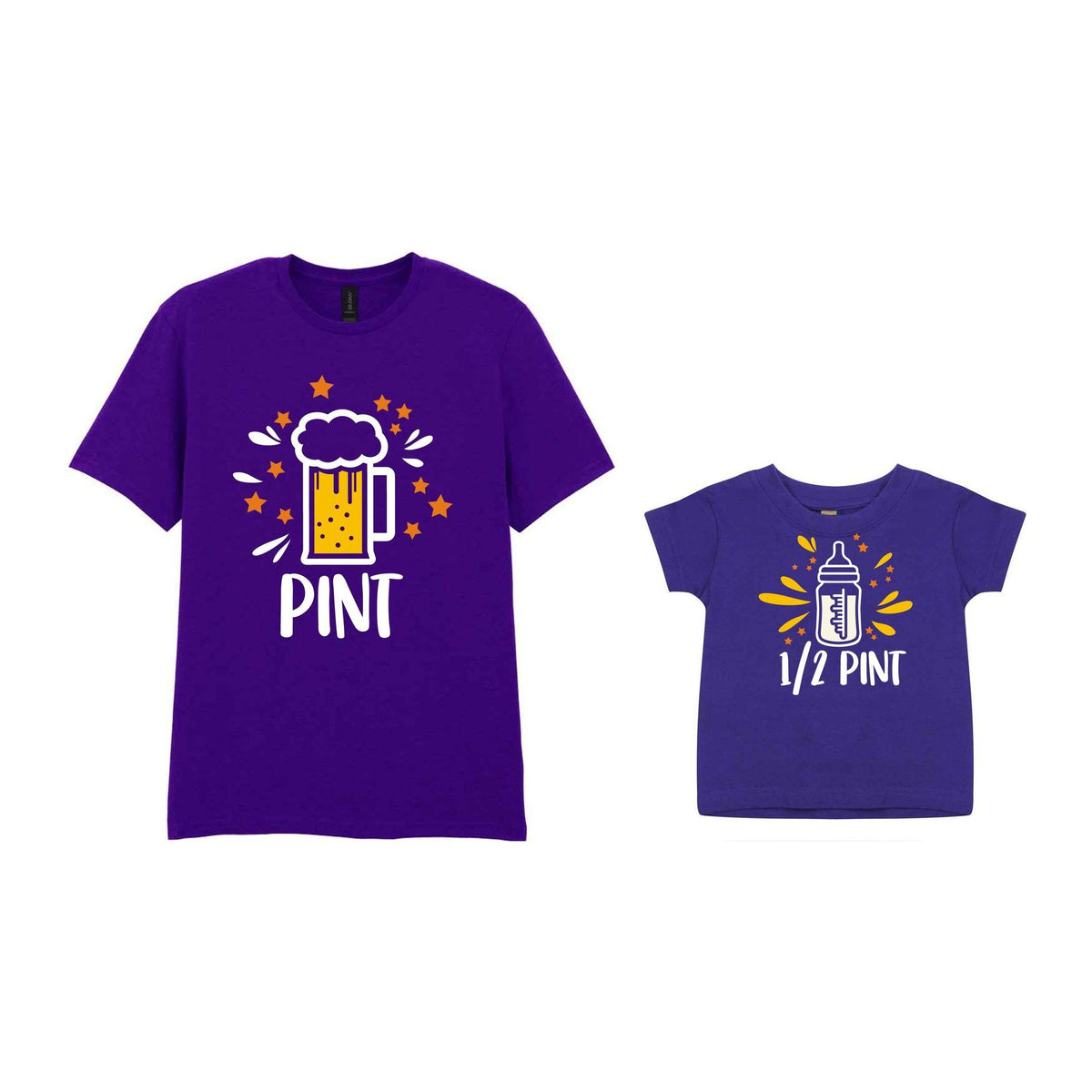 Pint & Half Pint Matching Set for Dad and Baby – Matching Outfits in Purple