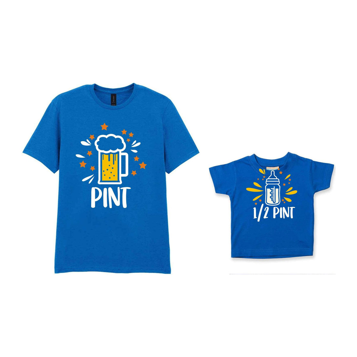 Pint & Half Pint Matching Set for Dad and Baby – Matching Outfits in Royal Blue
