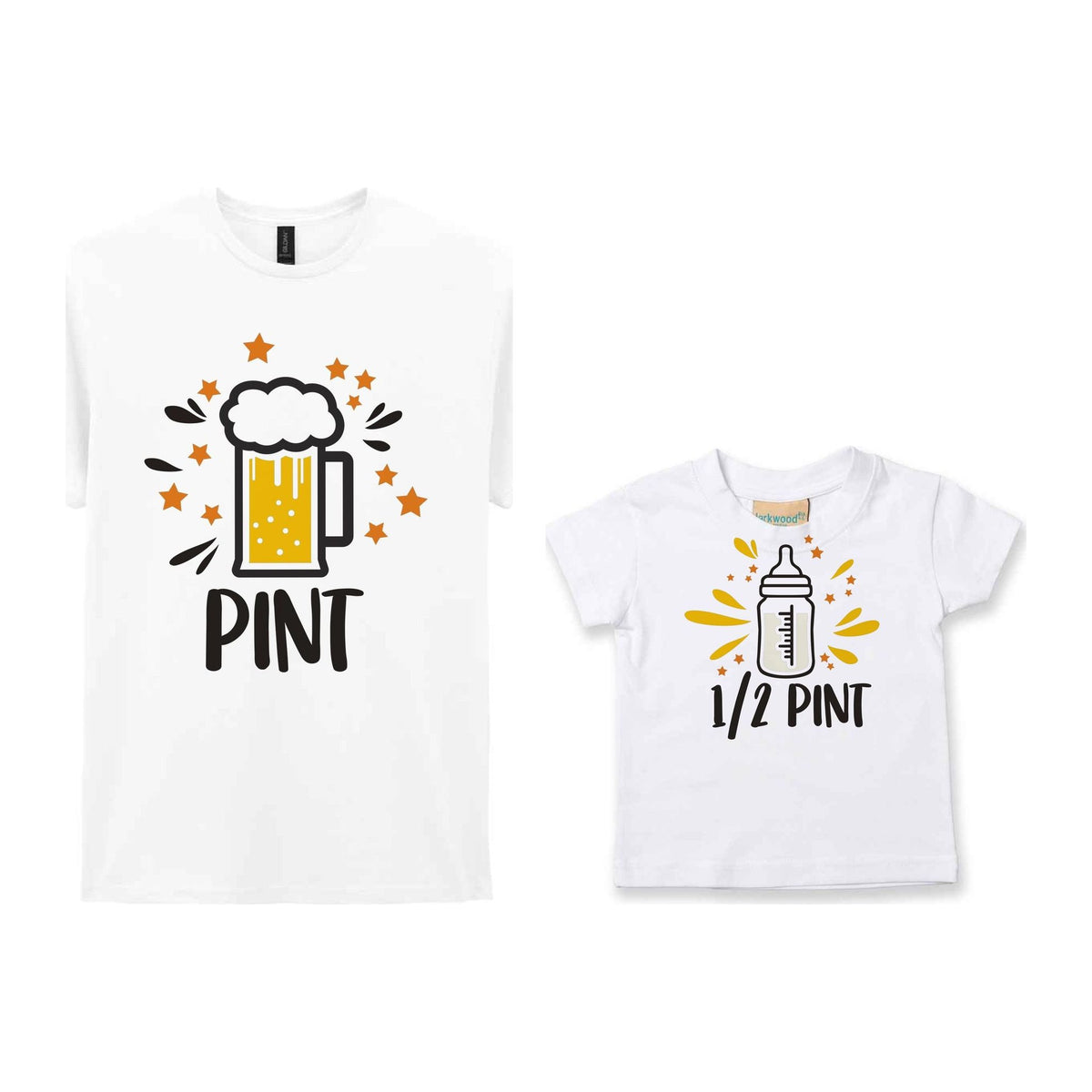 Pint & Half Pint Matching Set for Dad and Baby – Matching Outfits in White