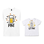 Pint & Half Pint Matching Set for Dad and Baby – Matching Outfits in White