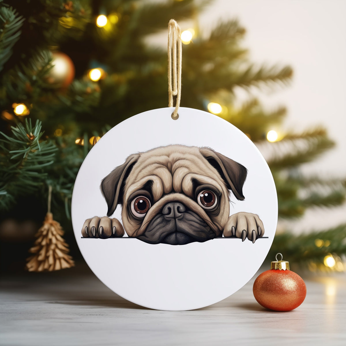 Pug Face hanging decoration in standard