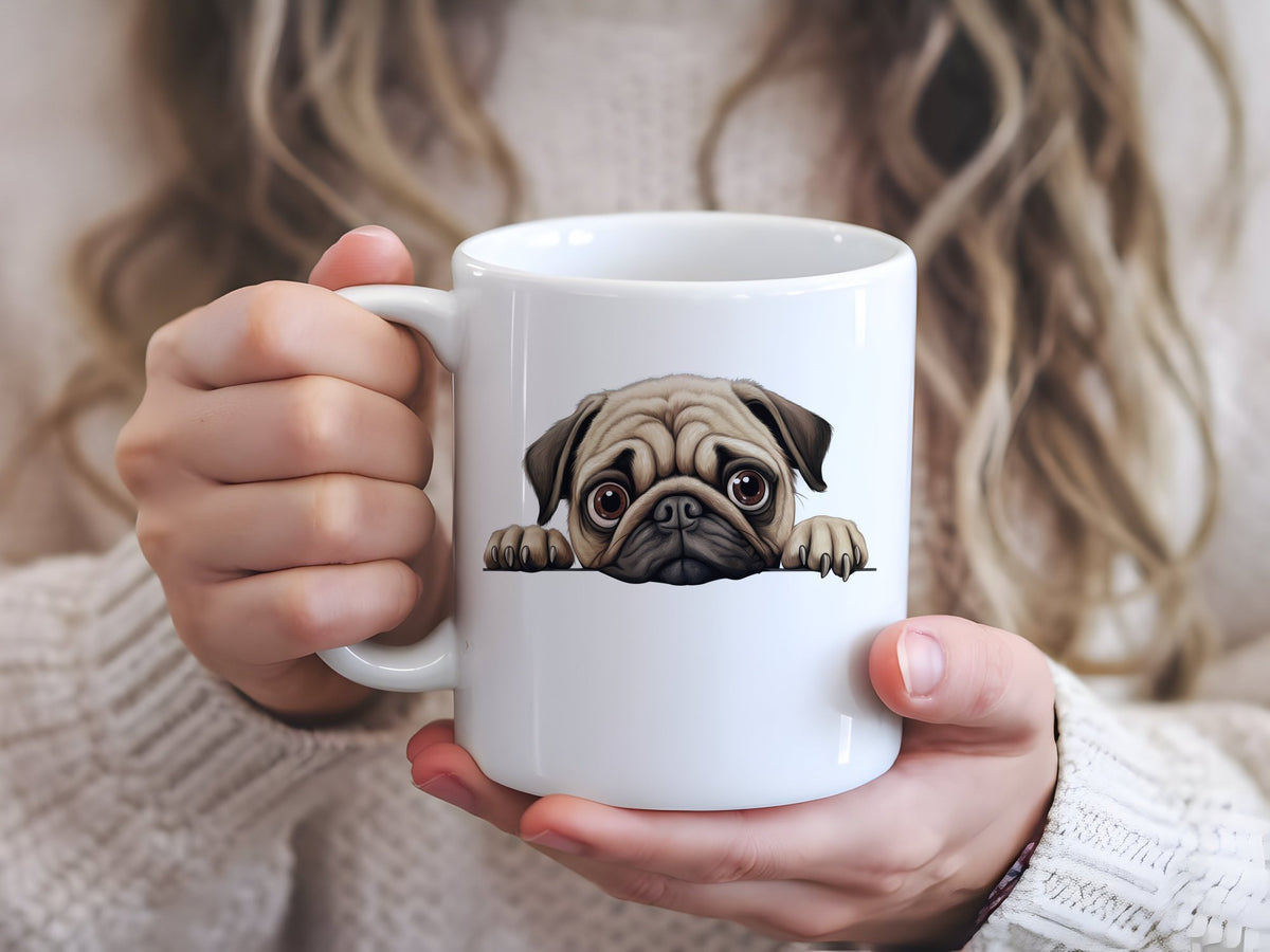 Pug Face standard mug in white