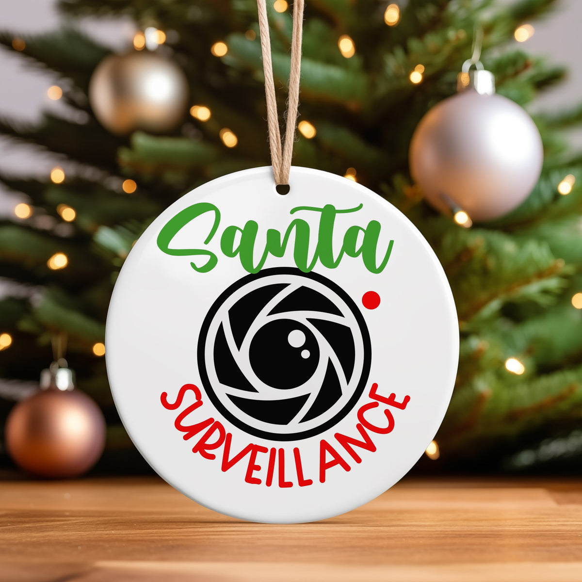 Santa SURVEILLANCE ceramic hanging decoration in standard