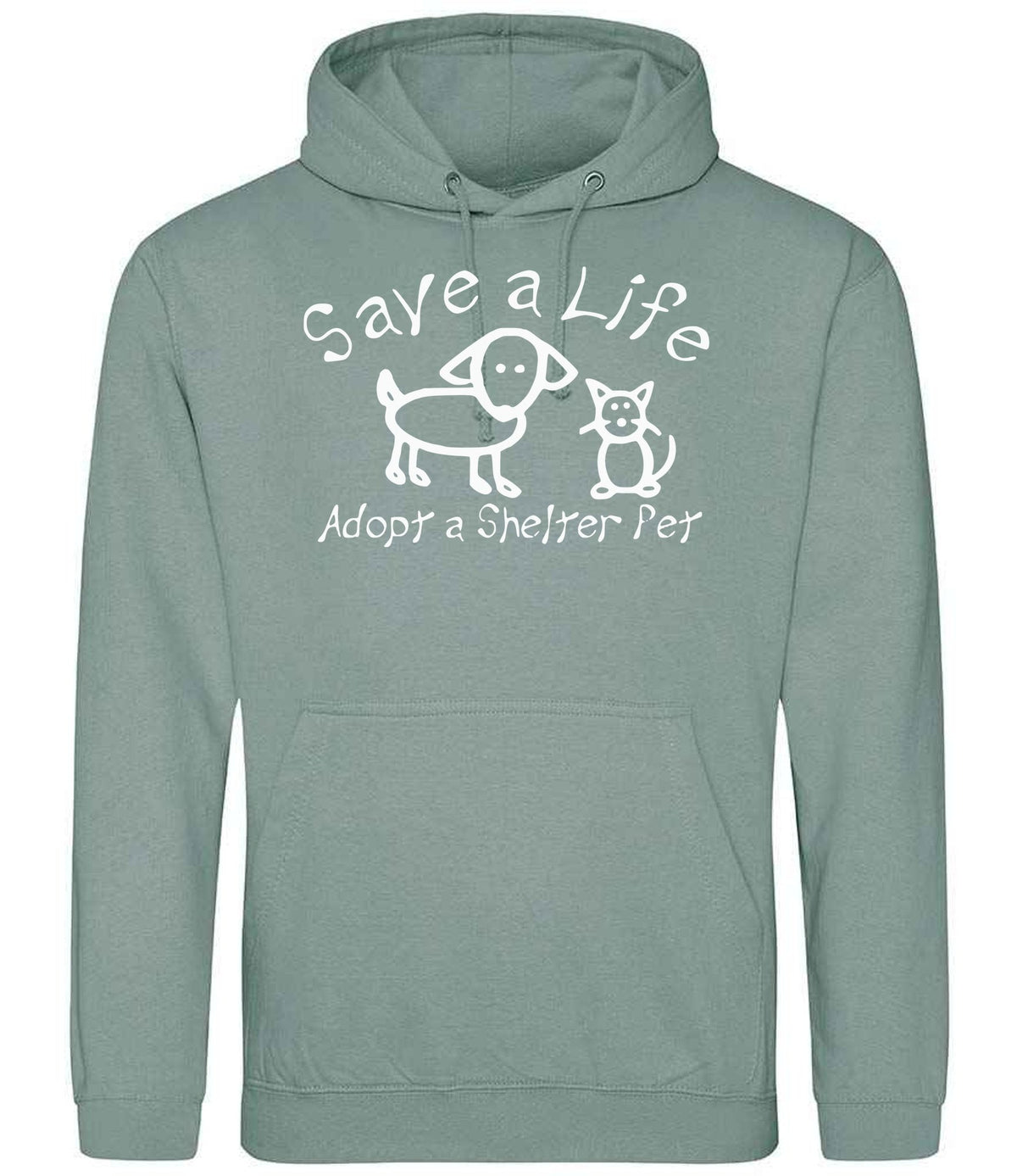 Save a Life Adopt a Shelter Pet hoodie in dusty green