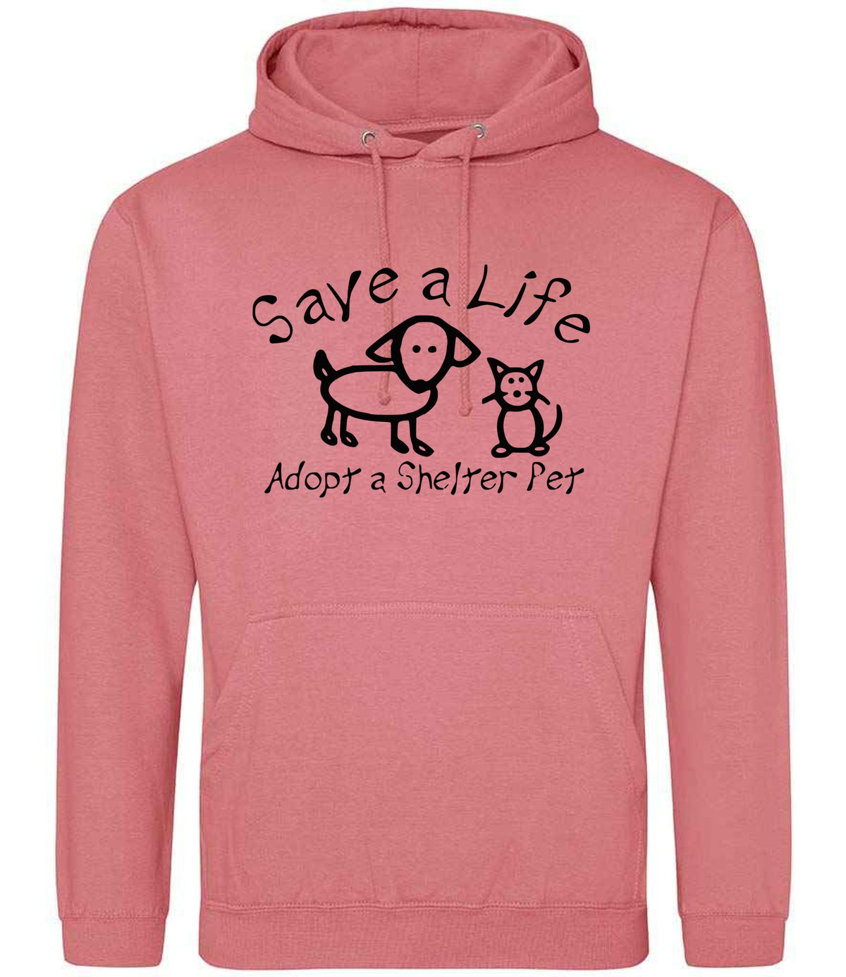 Save a Life Adopt a Shelter Pet hoodie in dusty rose