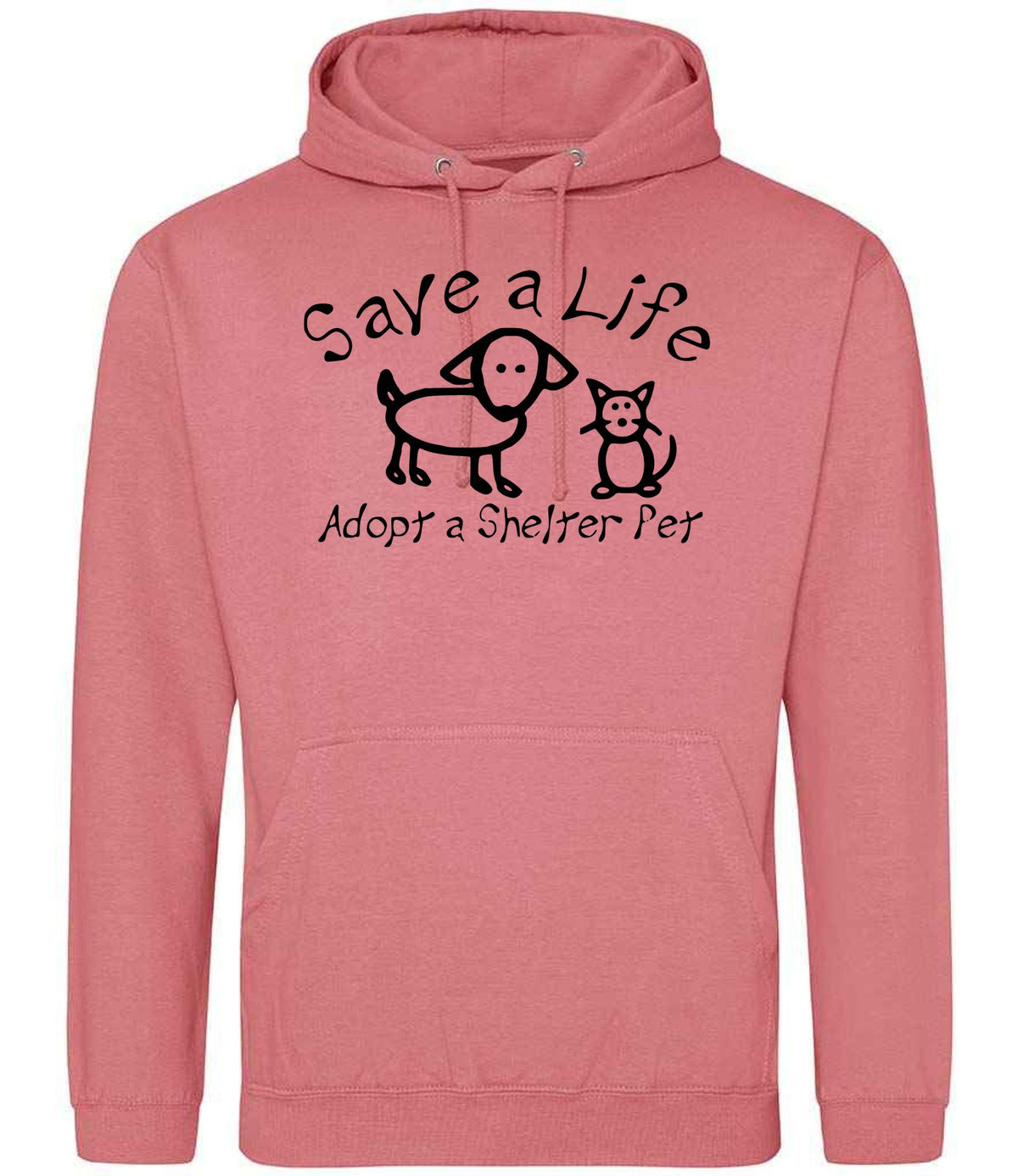 Save a Life Adopt a Shelter Pet hoodie in dusty rose