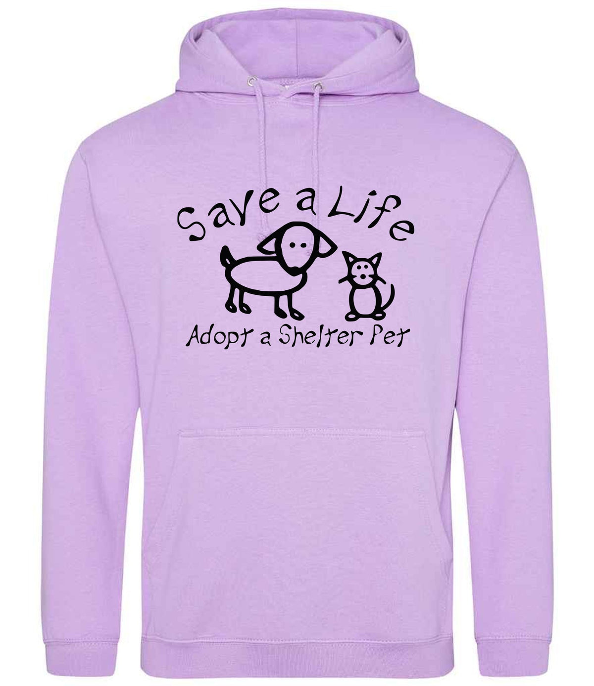 Save a Life Adopt a Shelter Pet hoodie in lavender