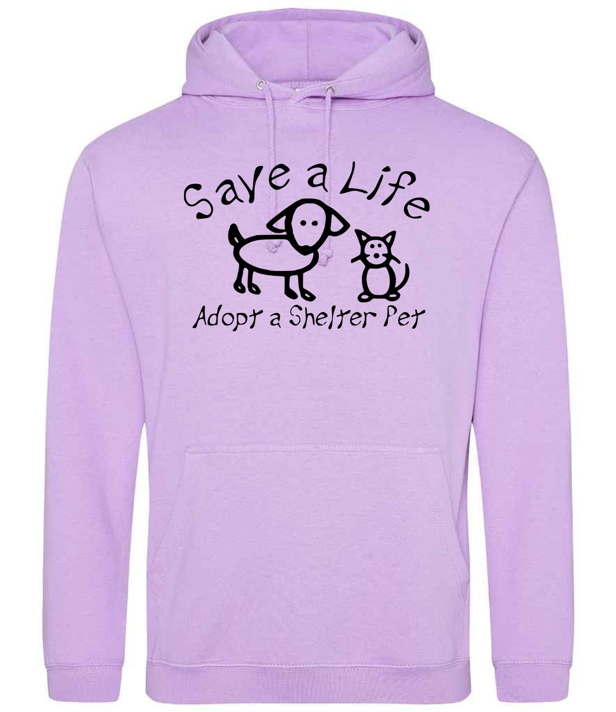 Save a Life Adopt a Shelter Pet hoodie in lavender