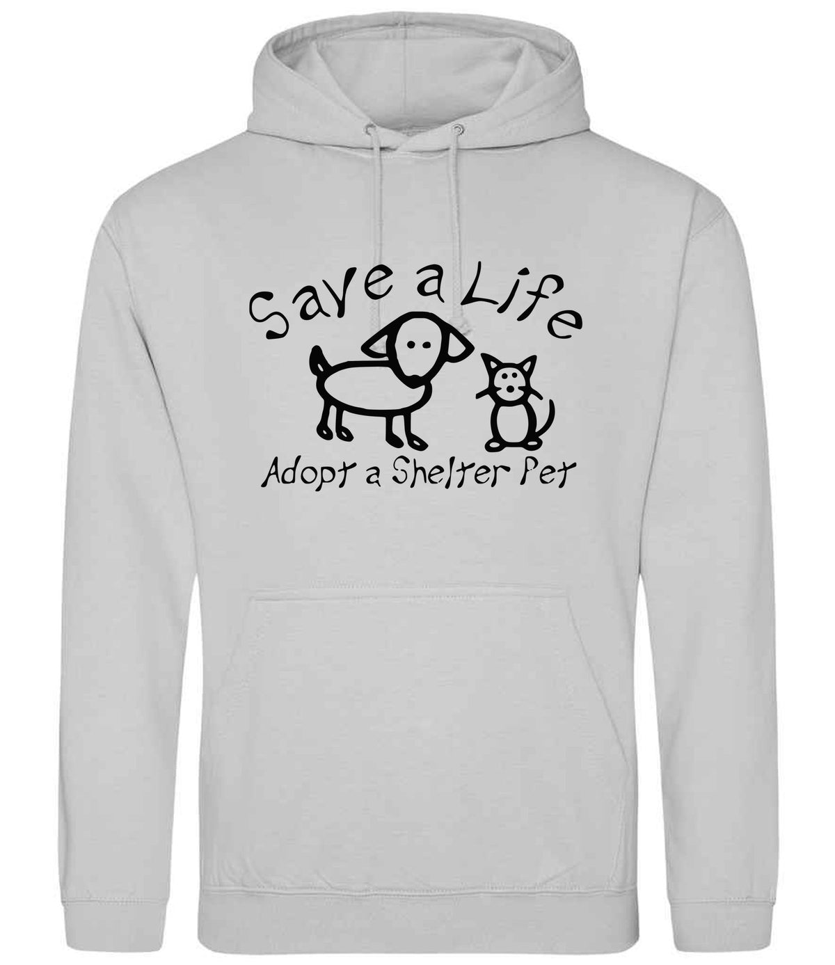 Save a Life Adopt a Shelter Pet hoodie in moondust grey