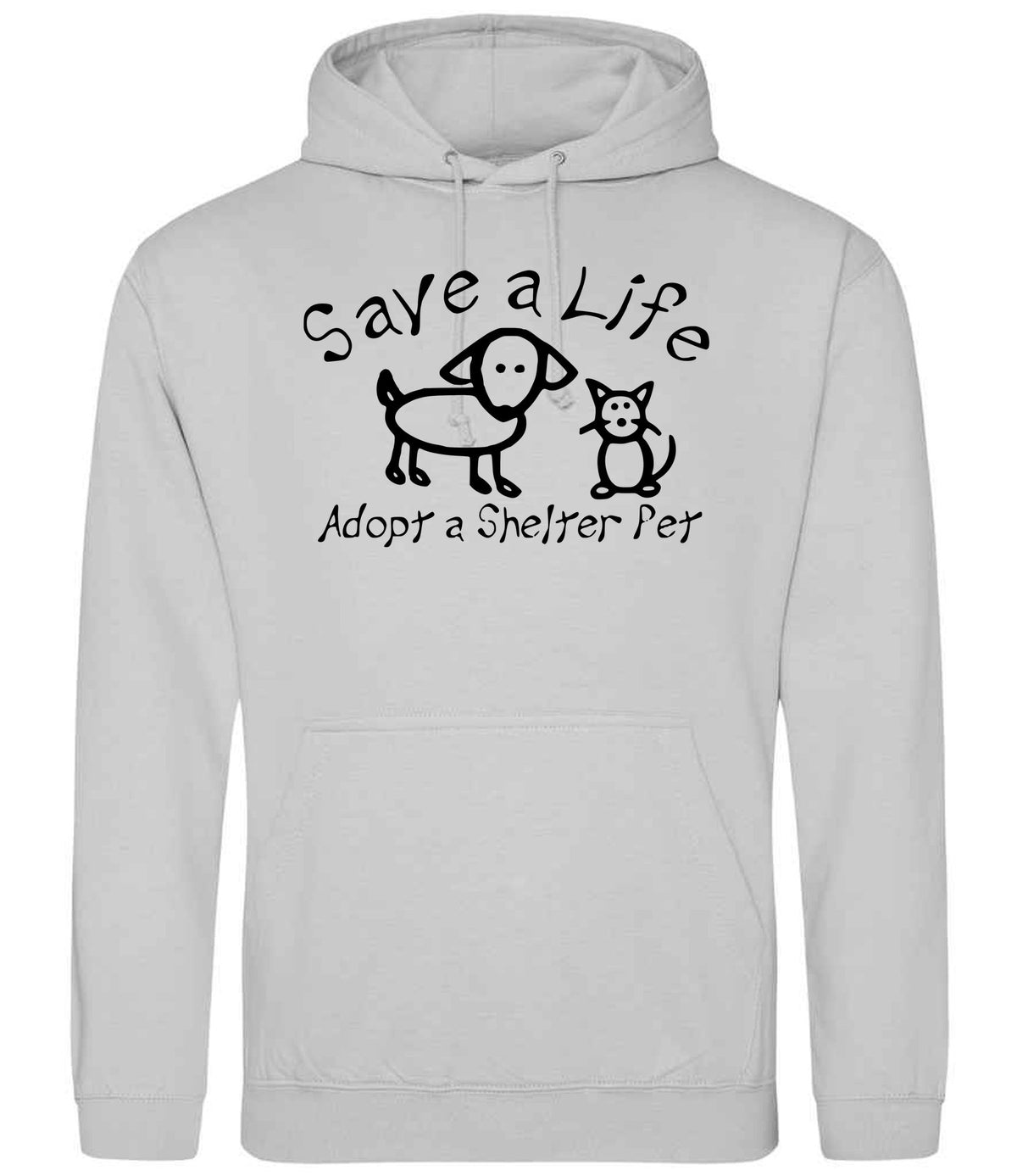 Save a Life Adopt a Shelter Pet hoodie in moondust grey