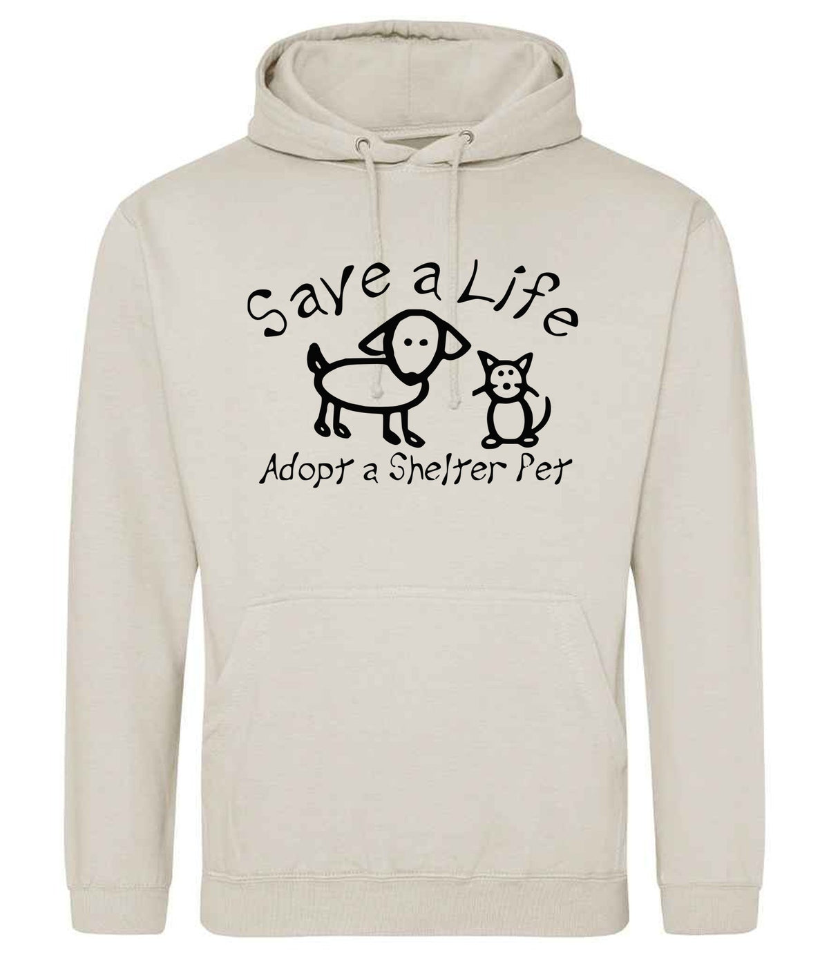 Save a Life Adopt a Shelter Pet hoodie in natural stone