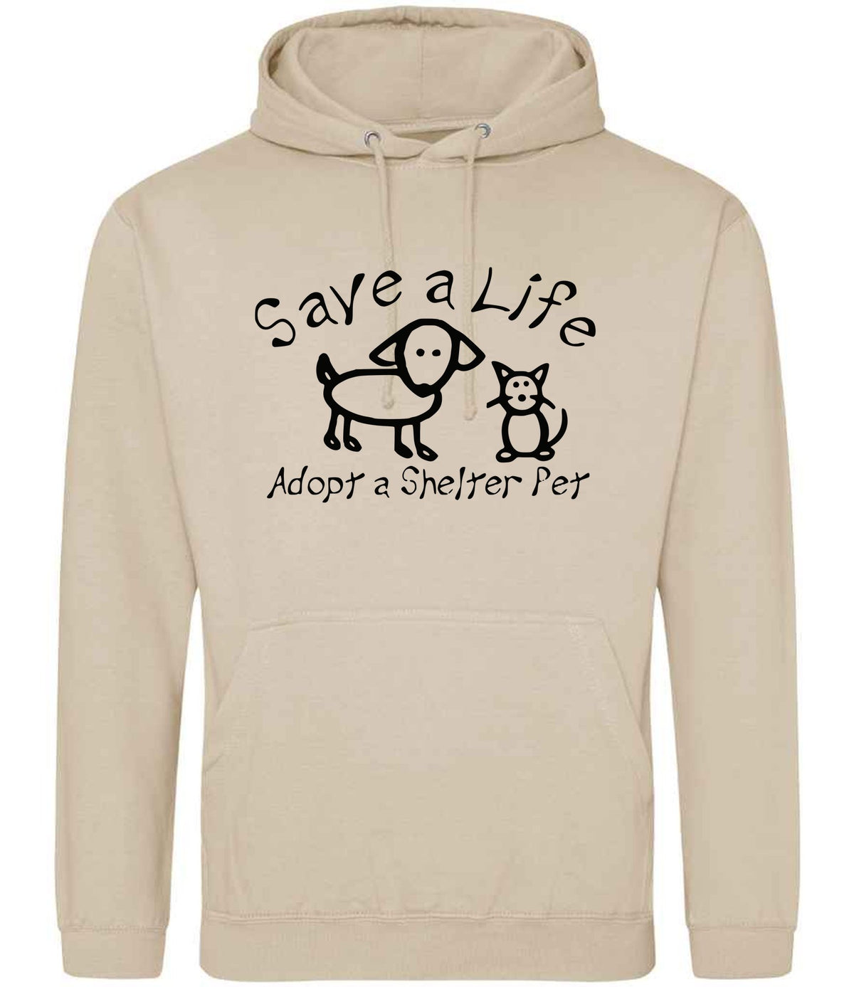 Save a Life Adopt a Shelter Pet hoodie in nude