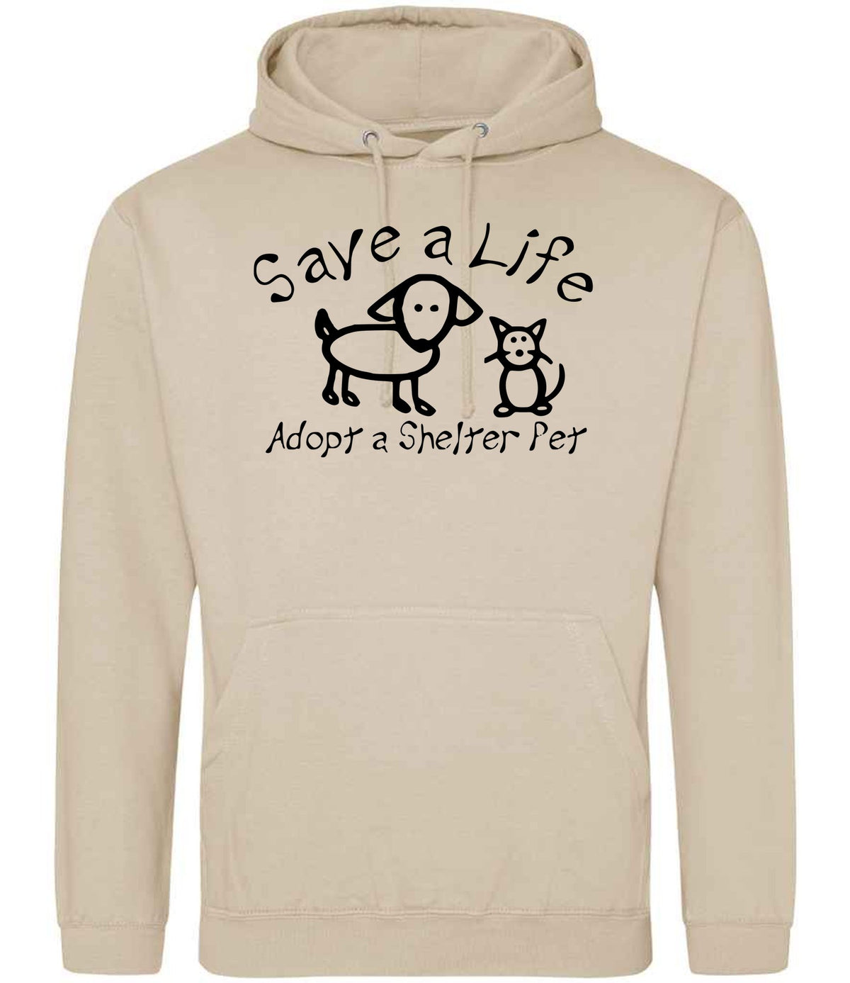 Save a Life Adopt a Shelter Pet hoodie in nude