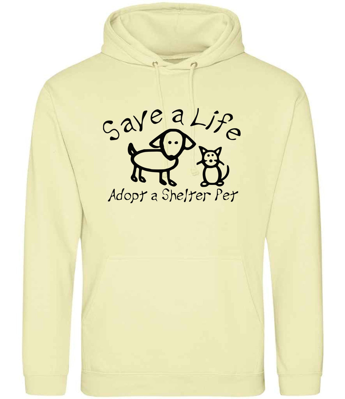 Save a Life Adopt a Shelter Pet hoodie in pina colada