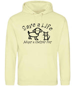 Save a Life Adopt a Shelter Pet hoodie in pina colada