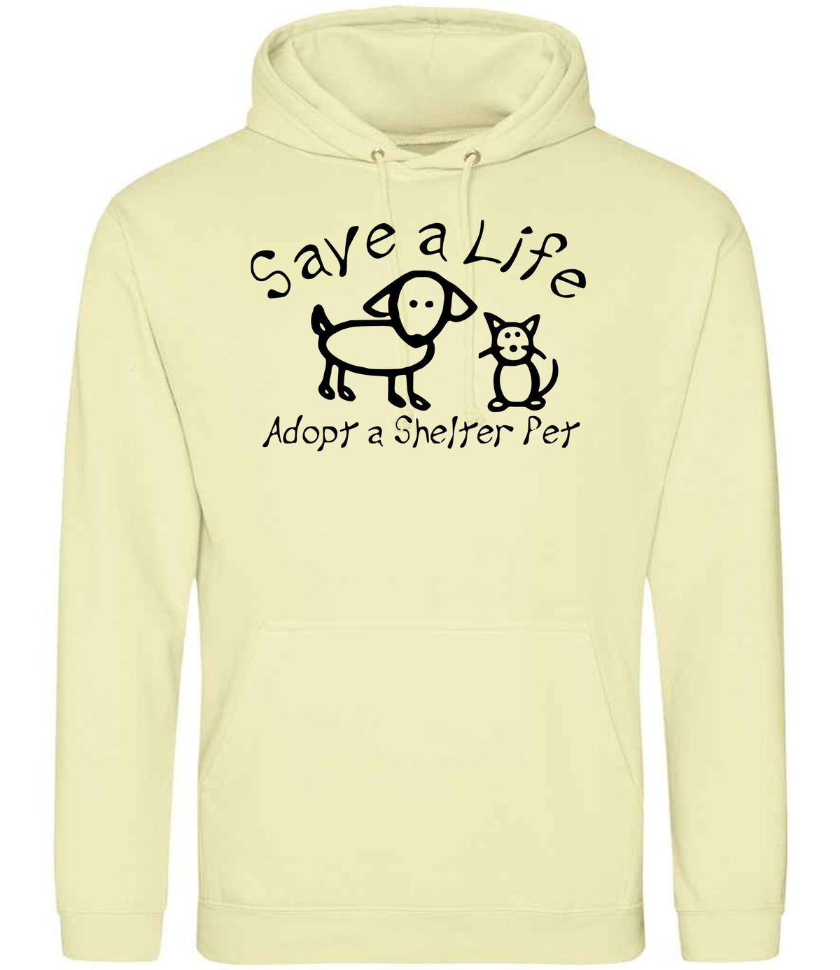 Save a Life Adopt a Shelter Pet hoodie in pina colada