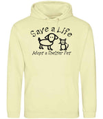 Save a Life Adopt a Shelter Pet hoodie in pina colada