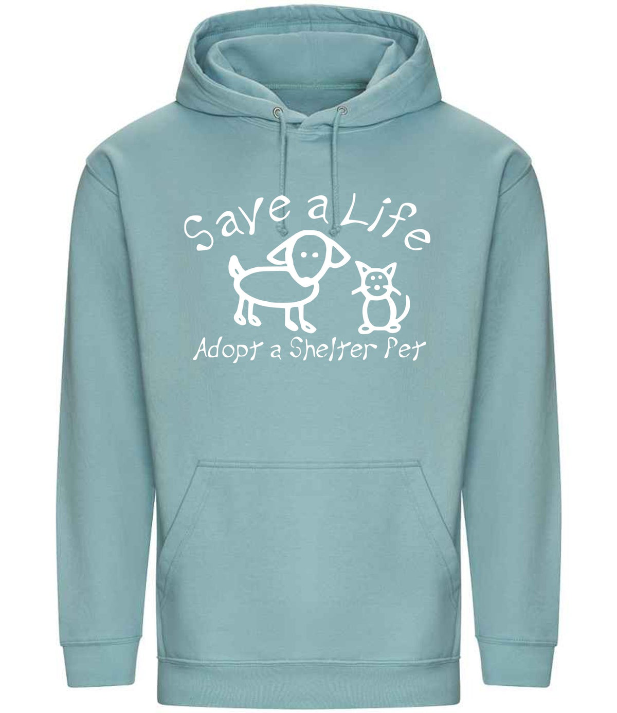 Save a Life Adopt a Shelter Pet hoodie in seafoam