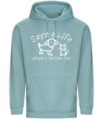 Save a Life Adopt a Shelter Pet hoodie in seafoam